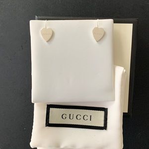Authentic Gucci heart earrings in sterling silver